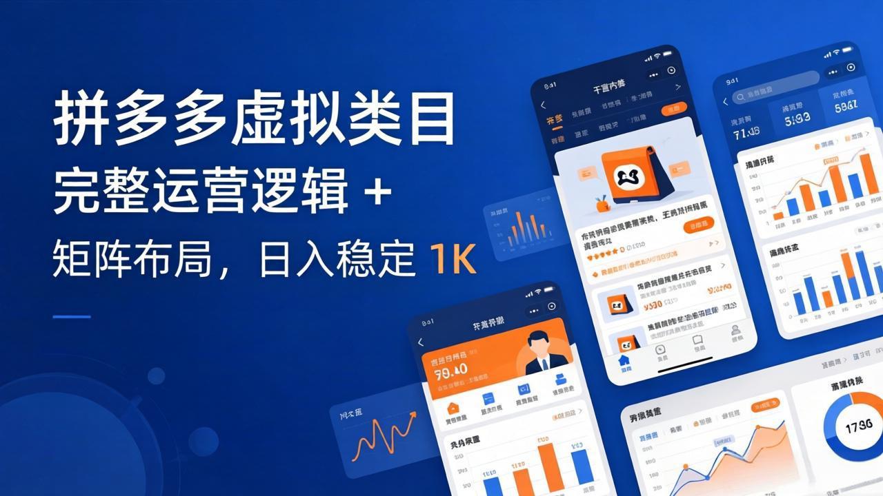 拼多多虚拟类目干货：完整运营逻辑 + 矩阵布局，日入稳定 1K-沧海聊项目