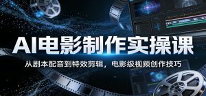 AI电影制作实操课：从剧本配音到特效剪辑，电影级视频创作技巧-沧海聊项目