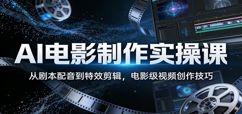 AI电影制作实操课：从剧本配音到特效剪辑，电影级视频创作技巧-沧海聊项目