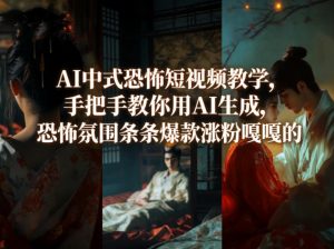 AI中式恐怖短视频教学，手把手教你用AI生成，恐怖氛围条条爆款涨粉嘎嘎的-沧海聊项目