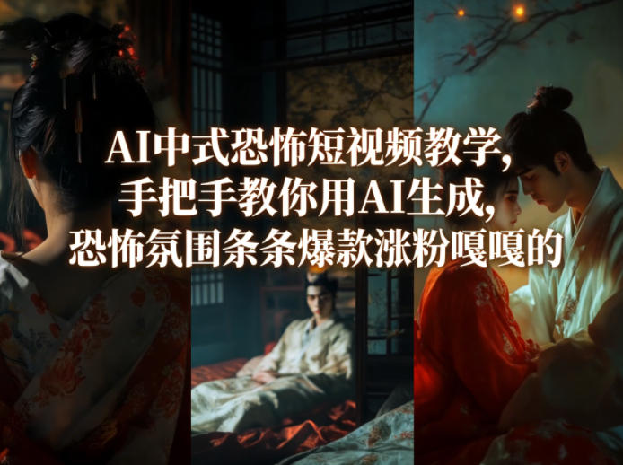 AI中式恐怖短视频教学，手把手教你用AI生成，恐怖氛围条条爆款涨粉嘎嘎的-沧海聊项目