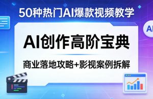 50种热门AI爆款视频教学，AI创作高阶宝典，商业落地攻略+影视案例拆解-沧海聊项目
