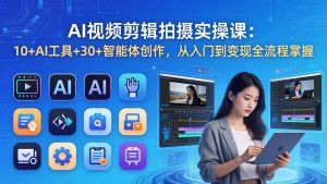 AI 视频剪辑拍摄实操课：10+AI工具+30+智能体创作，从入门到变现全流程掌握-沧海聊项目