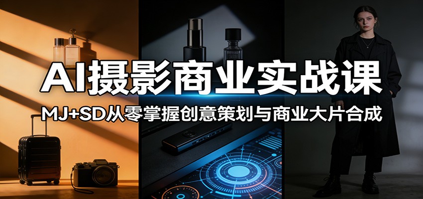 AI摄影商业实战课：MJ+SD从零掌握创意策划与商业大片合成-沧海聊项目