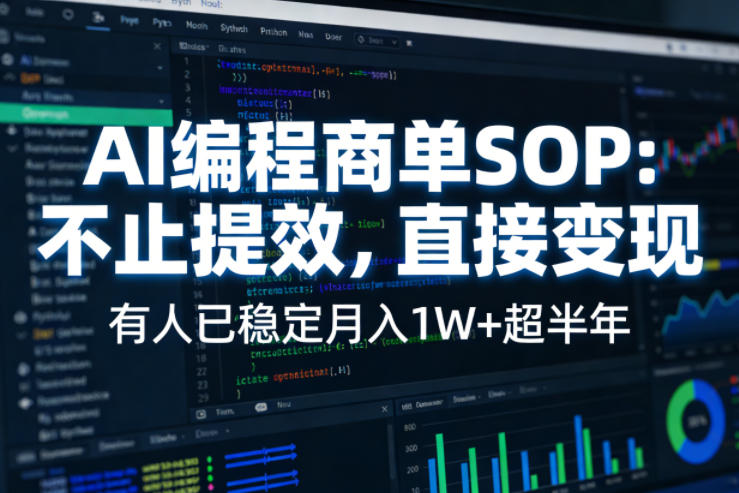 AI编程商单SOP，AI编程不能只给工作提效，还要直接变现，有人已经稳定月入1W+半年了-沧海聊项目