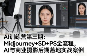 AI训练营第三期：Midjourney+SD+PS全流程，AI与商业摄影后期落地实战案例-沧海聊项目