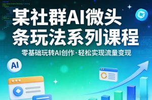 某社群的AI微头条玩法系列课程，零基础玩转AI创作，轻松实现流量变现-沧海聊项目