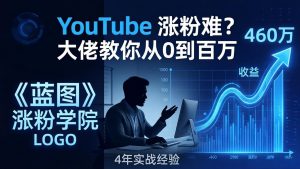 YouTube 涨粉难？《蓝图涨粉学院》：4 年赚 460 万的大佬教策略，从0到百万有路径！-沧海聊项目