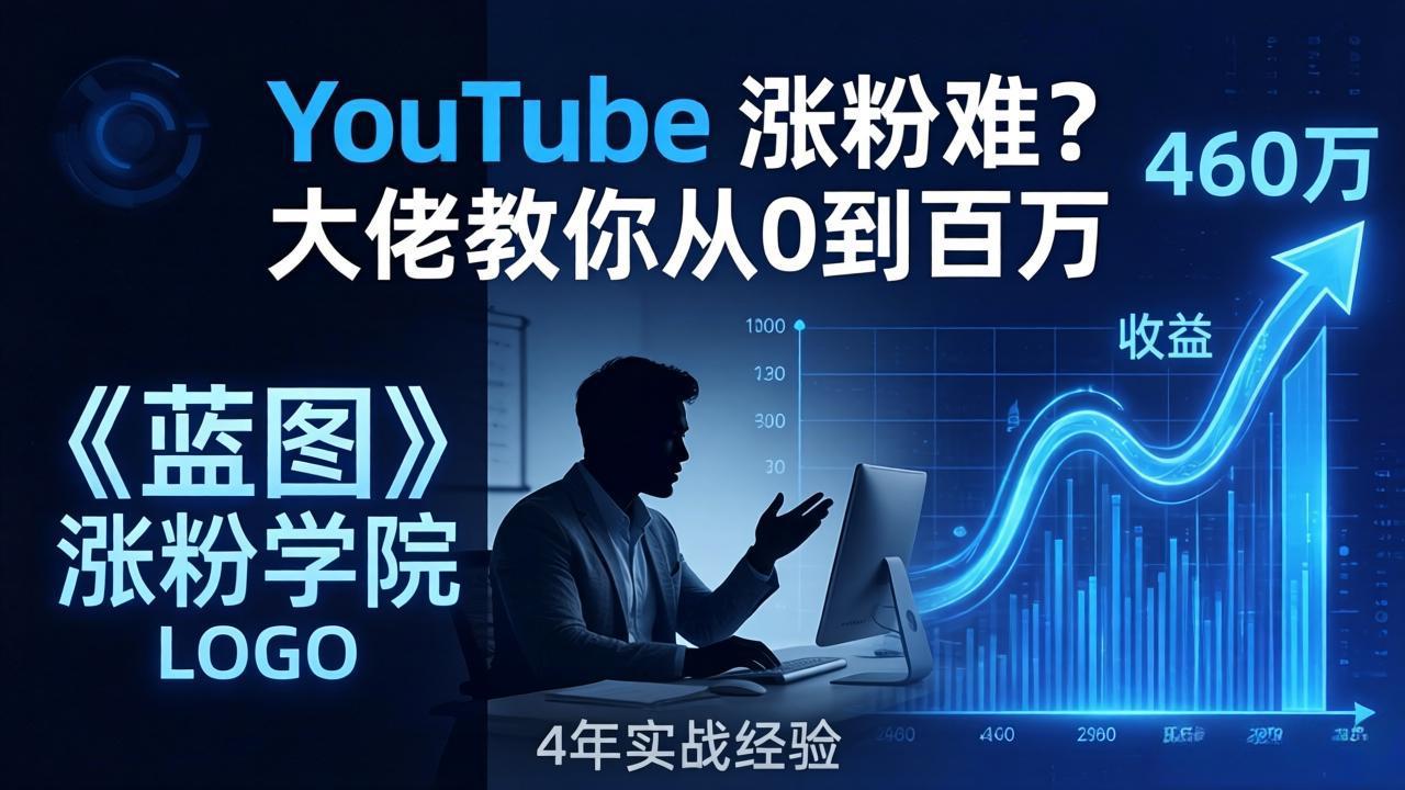 YouTube 涨粉难？《蓝图涨粉学院》：4 年赚 460 万的大佬教策略，从0到百万有路径！-沧海聊项目