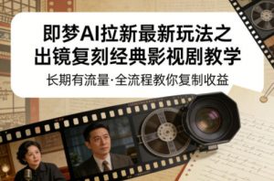 即梦AI拉新最新玩法之出镜复刻经典影视剧教学，长期有流量，全流程教你复制收益-沧海聊项目