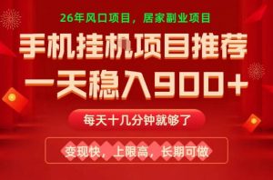 26年手机副业推荐，一天轻松9张+，变现快，收益上限高，长期稳定【揭秘】-沧海聊项目