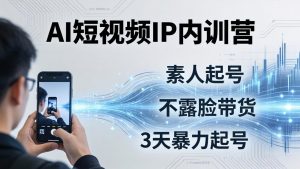 2026AI短视频IP内训营：从素人起号到不露脸带货，3天暴力起号全流程拆解-沧海聊项目