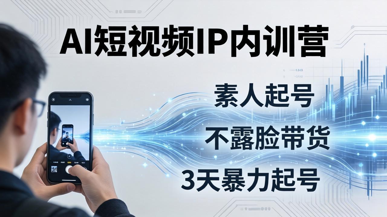 2026AI短视频IP内训营：从素人起号到不露脸带货，3天暴力起号全流程拆解-沧海聊项目