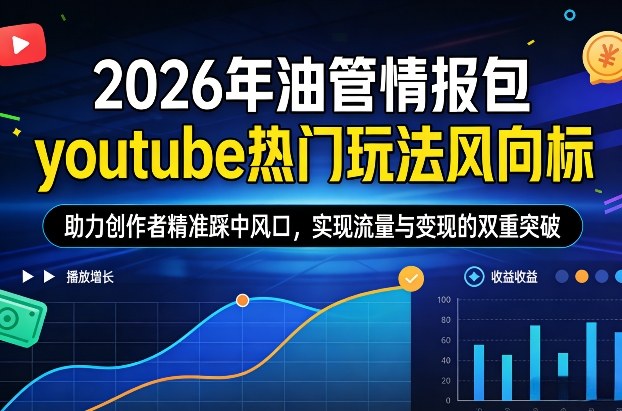 2026年油管情报包，youtube热门玩法风向标，助力创作者精准踩中风口，实现流量与变现的双重突破(更新0330)-沧海聊项目