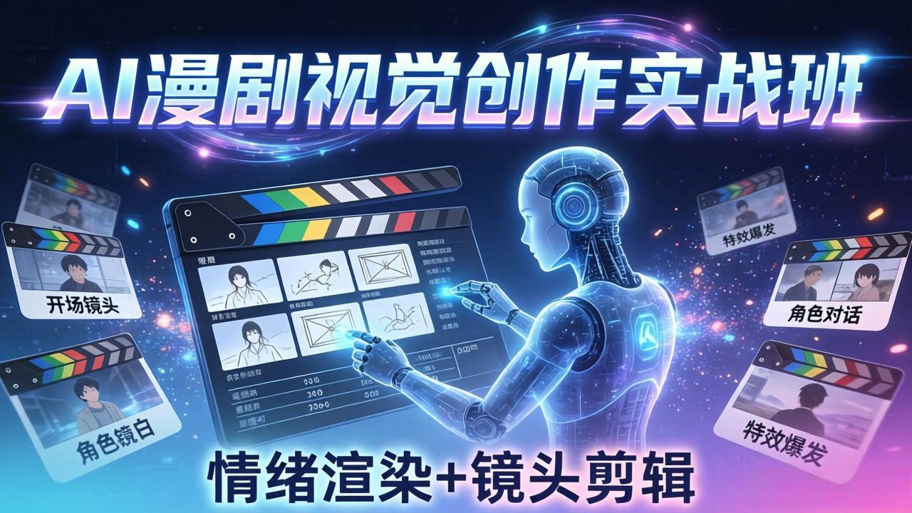 AI漫剧视觉导演思维实战班，从脚本到成片全掌握，分镜设计情绪渲染一站学会-沧海聊项目