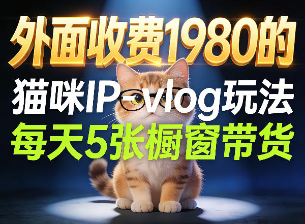 宠物赛道猫咪IP-vlog玩法，26条视频涨粉29W，每天5张橱窗带货拆解-沧海聊项目