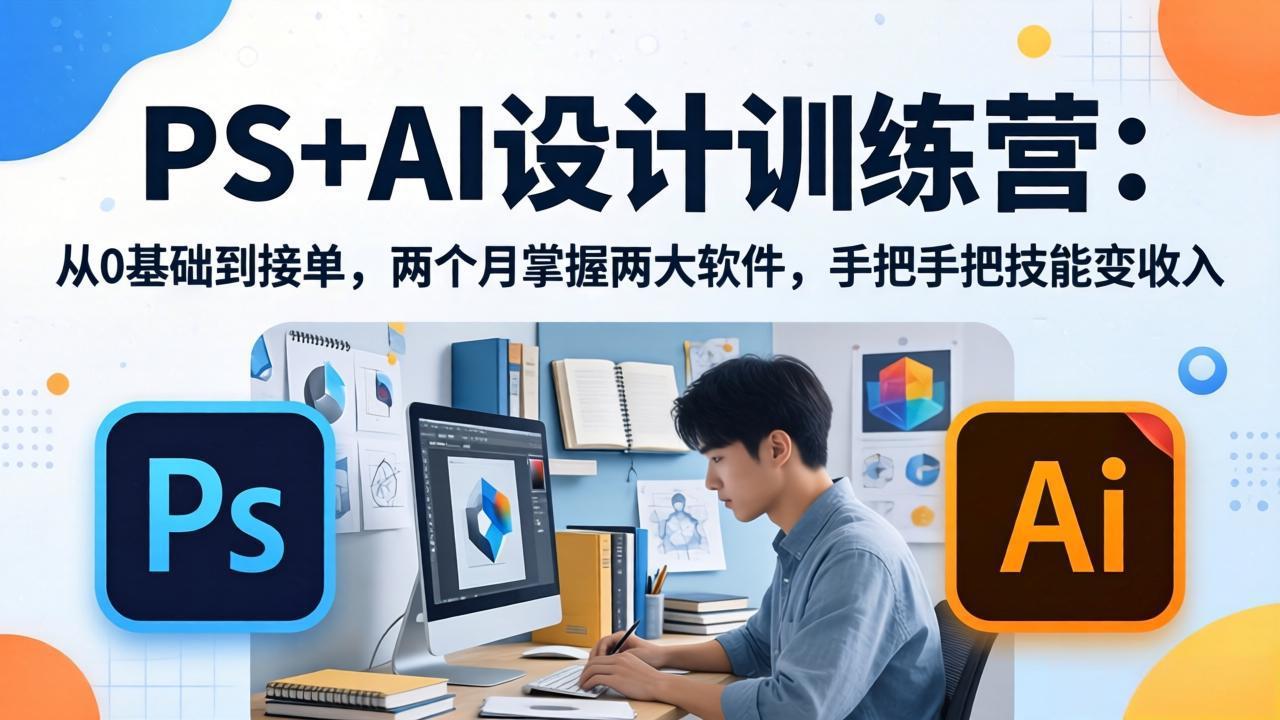 PS+AI设计训练营：从0基础到接单，两个月掌握两大软件，手把手把技能变收入-沧海聊项目