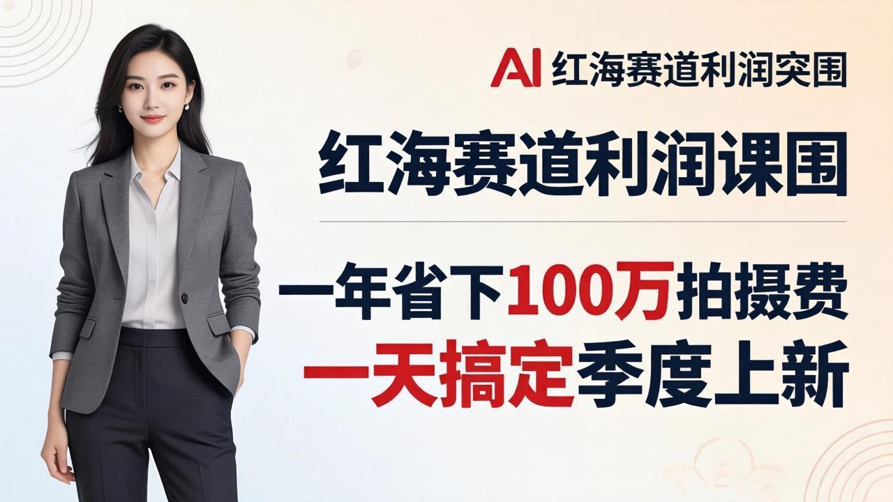 服装老板AI模特图课：一年省下100万拍摄费，一天搞定季度上新，红海赛道利润突围-沧海聊项目