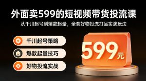 外面卖599的短视频带货投流课：从千川起号到爆款起量，全套好物投流打品实战玩法-沧海聊项目
