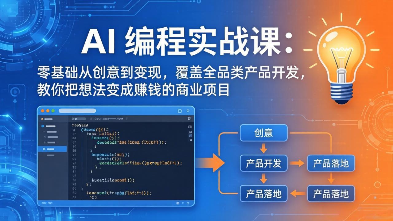 AI编程实战课-第三期-更新：零基础从创意到变现，覆盖全品类产品开发，把想法变成赚钱的项目-沧海聊项目