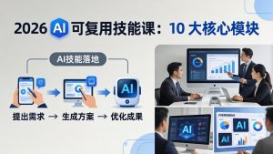 2026AI可复用技能-4月新课：10大核心模块，手把手教你把AI用进工作、产出成果-沧海聊项目