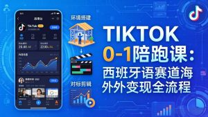 TIKTOK 0-1 陪跑课：从环境搭建到刷对标剪辑，西班牙语赛道海外变现全流程-沧海聊项目