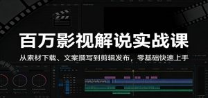 百万影视解说实战课：从素材下载、文案撰写到剪辑发布，零基础快速上手-沧海聊项目