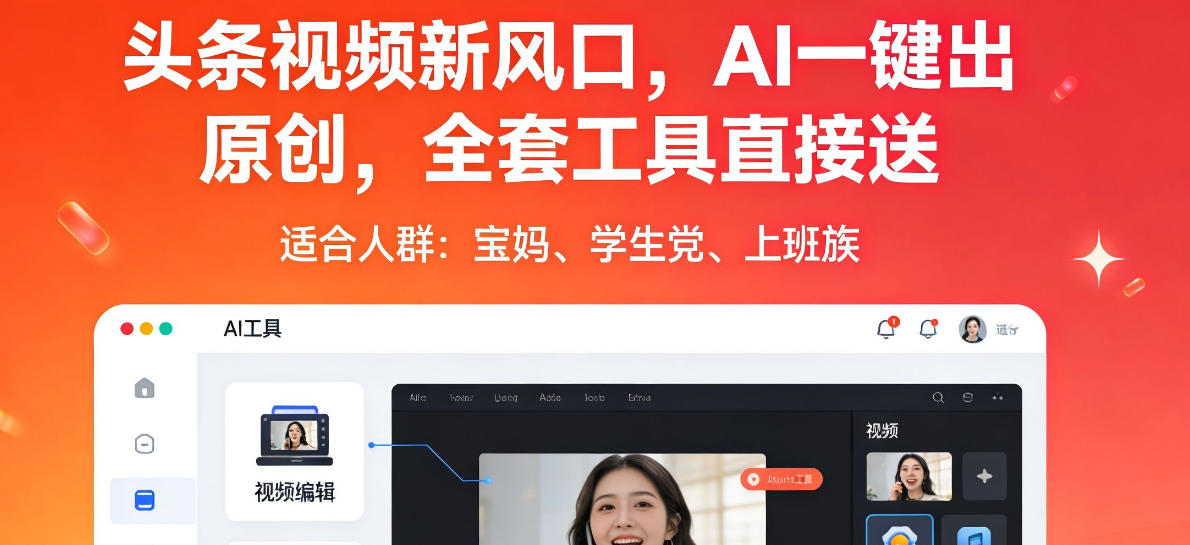 头条视频新风口，AI一键出原创，全套工具直接送，人人可做，有手就行【揭秘】-沧海聊项目
