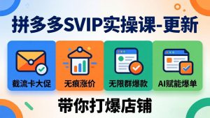 拼多多SVIP实操课-26年4月，截流卡大促+无痕涨价+无限群爆款+AI赋能爆单新玩法，带你打爆店铺-沧海聊项目