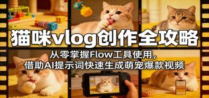 猫咪vlog创作全攻略：从零掌握Flow工具使用，借助AI提示词快速生成萌宠爆款视频-沧海聊项目