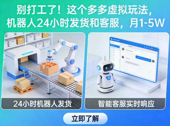 别打工了！这个多多虚拟玩法，机器人24小时发货和客服，月1-5W【揭秘】-沧海聊项目