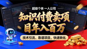 2026年卖项目年入百个W，AI智能体个人IP-精准引流-稳定项目-转化成交【揭秘】-沧海聊项目