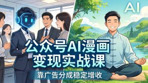 公众号AI漫画变现实战课：星座/职场/养生多赛道+智能体发文，靠广告分成稳定增收-沧海聊项目