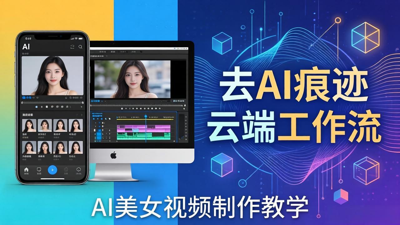 AI美女视频制作教学：去AI痕迹，云端工作流出图，手机电脑均可，不需要配置-沧海聊项目