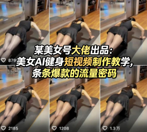 某美女号大佬出品：美女AI健身短视频制作教学，条条爆款的流量密码-沧海聊项目