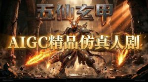 AIGC精品仿真人短剧教学，以五仙玄甲风为例展示保姆级实操教学-沧海聊项目