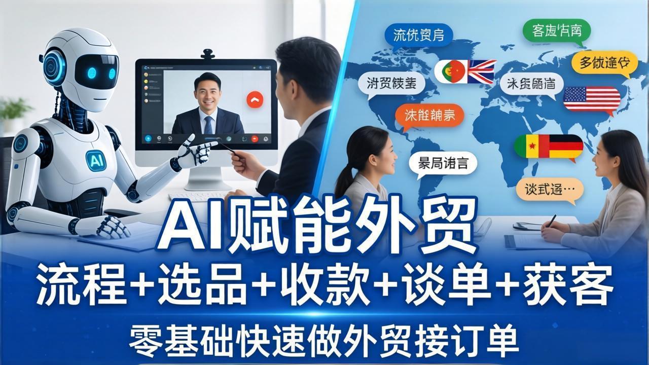 外贸+AI实战课：流程+选品+收款+谈单+获客，零基础快速做外贸接订单-沧海聊项目