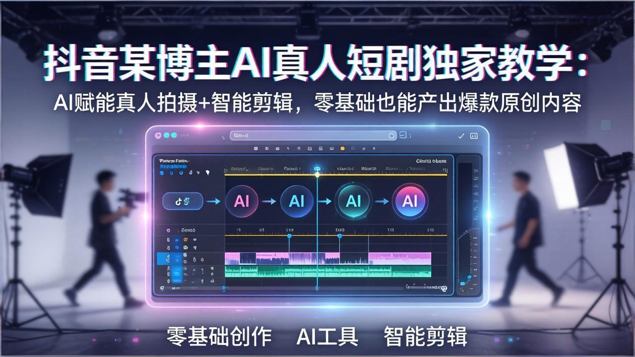 抖音某博主AI真人短剧独家教学：AI赋能真人拍摄+智能剪辑，零基础也能产出爆款原创内-沧海聊项目