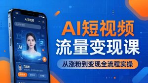 AI短视频流量变现课：一部手机玩转数字人克隆+爆款制作，从涨粉到变现全流程实操-沧海聊项目
