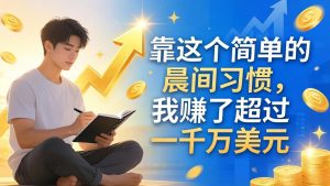 付费文章：靠这个简单的晨间习惯，我赚了超过一千万美元-沧海聊项目