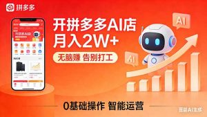 开一家拼多多AI店，月入2W+，无脑赚，告别打工，附SOP手册-沧海聊项目