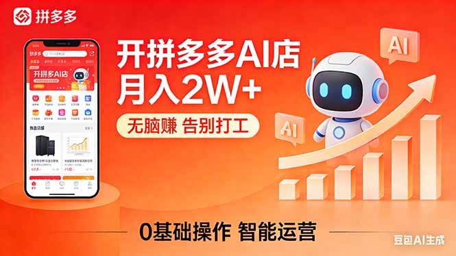 开一家拼多多AI店，月入2W+，无脑赚，告别打工，附SOP手册-沧海聊项目