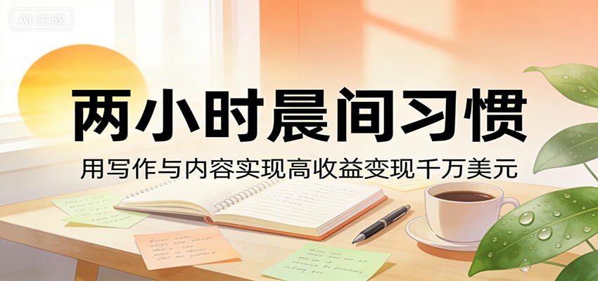 付费文章：两小时晨间习惯，用写作与内容实现高收益变现千万美元-沧海聊项目