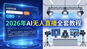 2026年AI无人直播全套教程：OBS安装+软件配置+直播间搭建+话术生成+一键开播实操-沧海聊项目