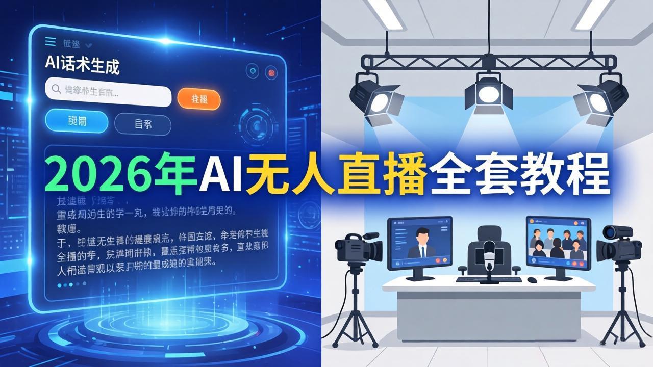 2026年AI无人直播全套教程：OBS安装+软件配置+直播间搭建+话术生成+一键开播实操-沧海聊项目