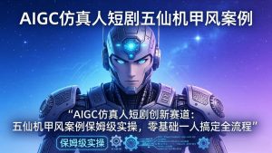 AIGC仿真人短剧创新赛道：五仙机甲风案例保姆级实操，零基础一人搞定全流程-沧海聊项目