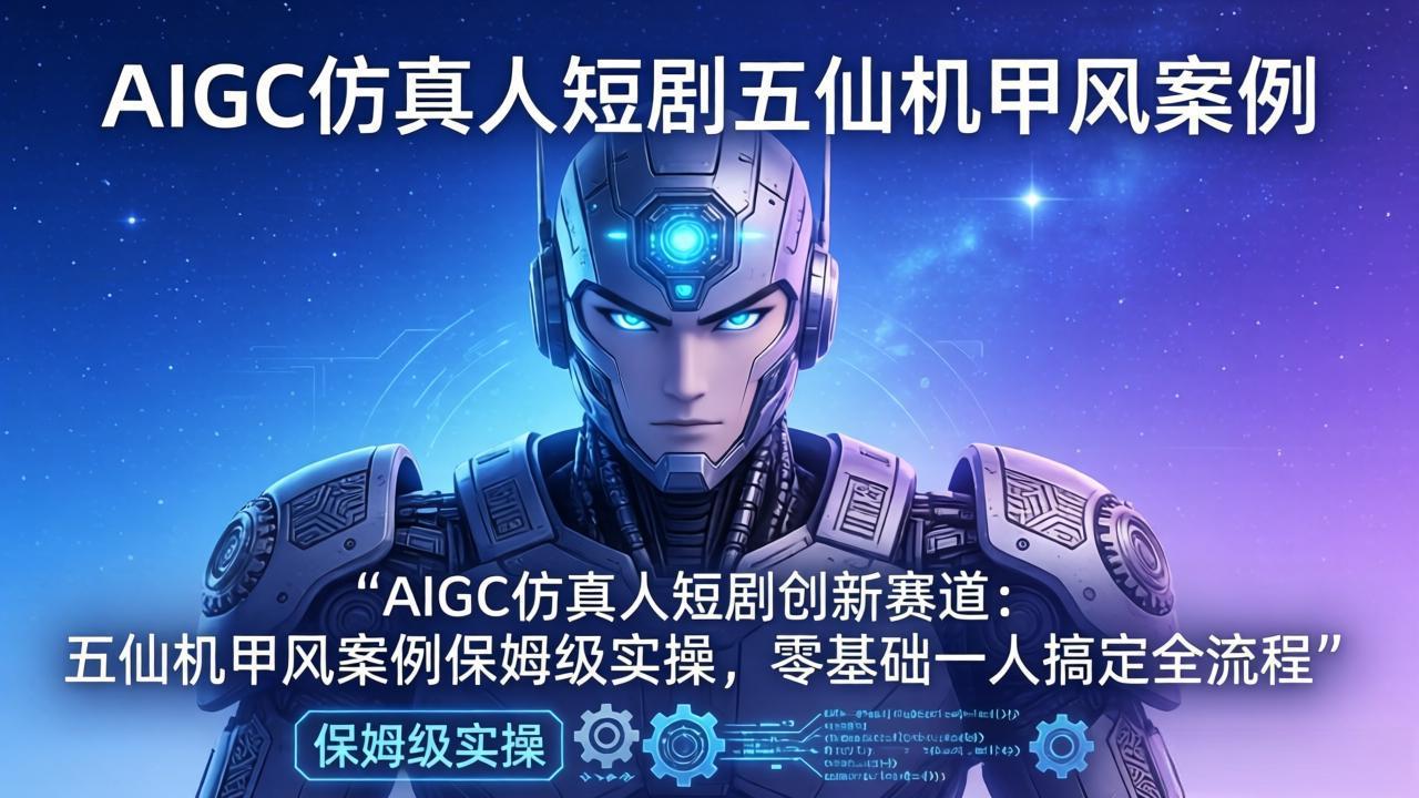 AIGC仿真人短剧创新赛道：五仙机甲风案例保姆级实操，零基础一人搞定全流程-沧海聊项目