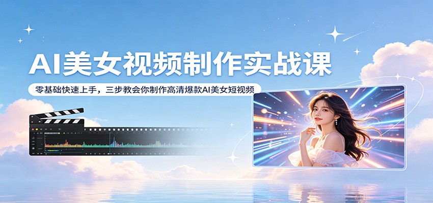 AI美女视频制作实战课：零基础快速上手，三步教会你制作高清爆款AI美女短视频-沧海聊项目