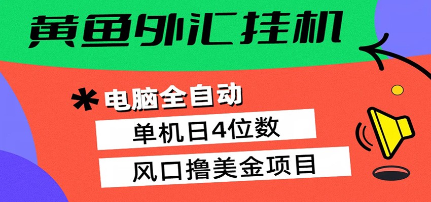 黄鱼外汇挂机：全自动赚美金、自动交易、风口项目-沧海聊项目