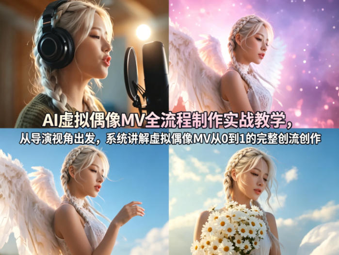 AI虚拟偶像MV全流程制作实战教学，从导演视角出发，系统讲解虚拟偶像MV从0到1的完整创作流程-沧海聊项目